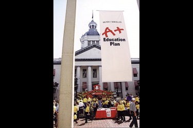 A+ Bush Brogan Education Plan Banner in Front of Florida Capitol Building