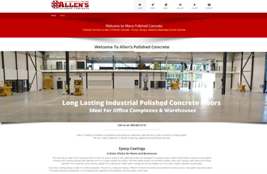 Allen's Concrete Polishing Industrial Website