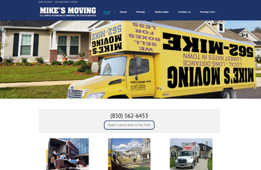 Mikes Moving and Storage website