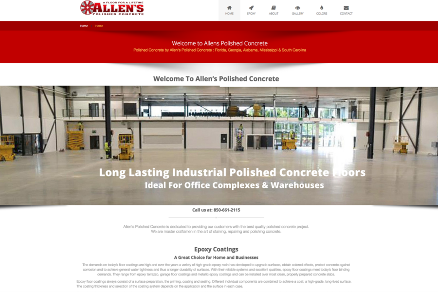 Allen's Poslished Concrete Website