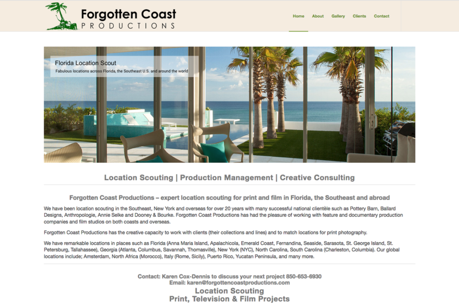 Forgotten Coast Production Website