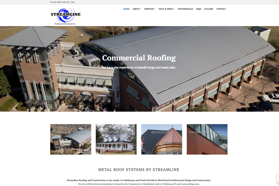 Streamline Metal Roofing Website