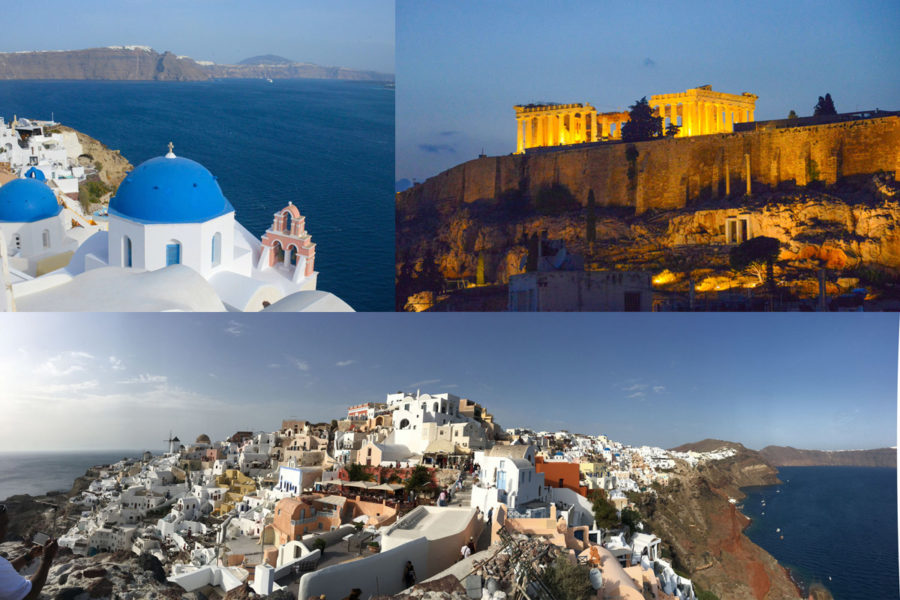 Greek Islands and the Accropolis at Night Photography