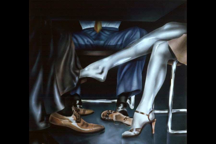 Legs Under the Table Airbrush Illustration