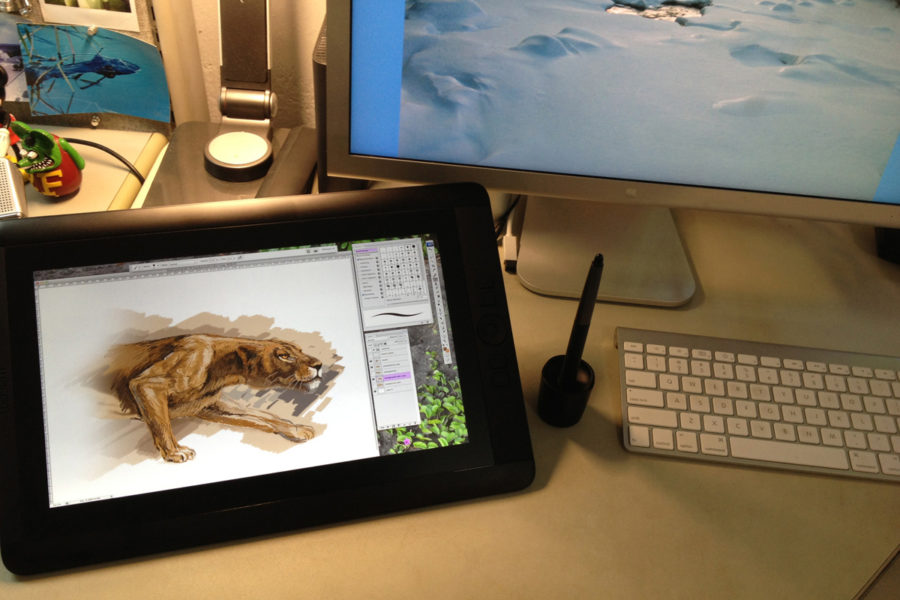 Wacom Tablet Illustration With Computer Monitor